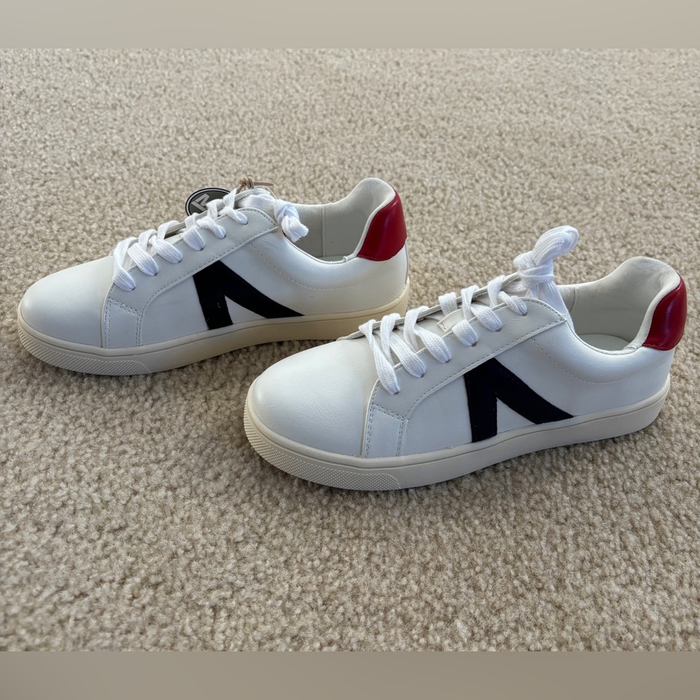 MIA Italia Low Top Women's Casual Sneakers Off-White/Navy/Red - Picture 3 of 9